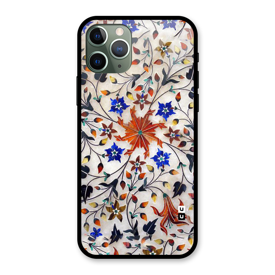 Floral Vintage Bloom Glass Back Case for iPhone 11 Pro