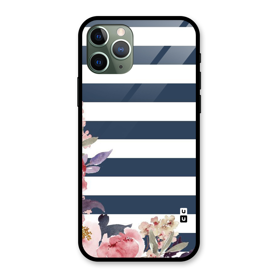 Floral Water Art Glass Back Case for iPhone 11 Pro