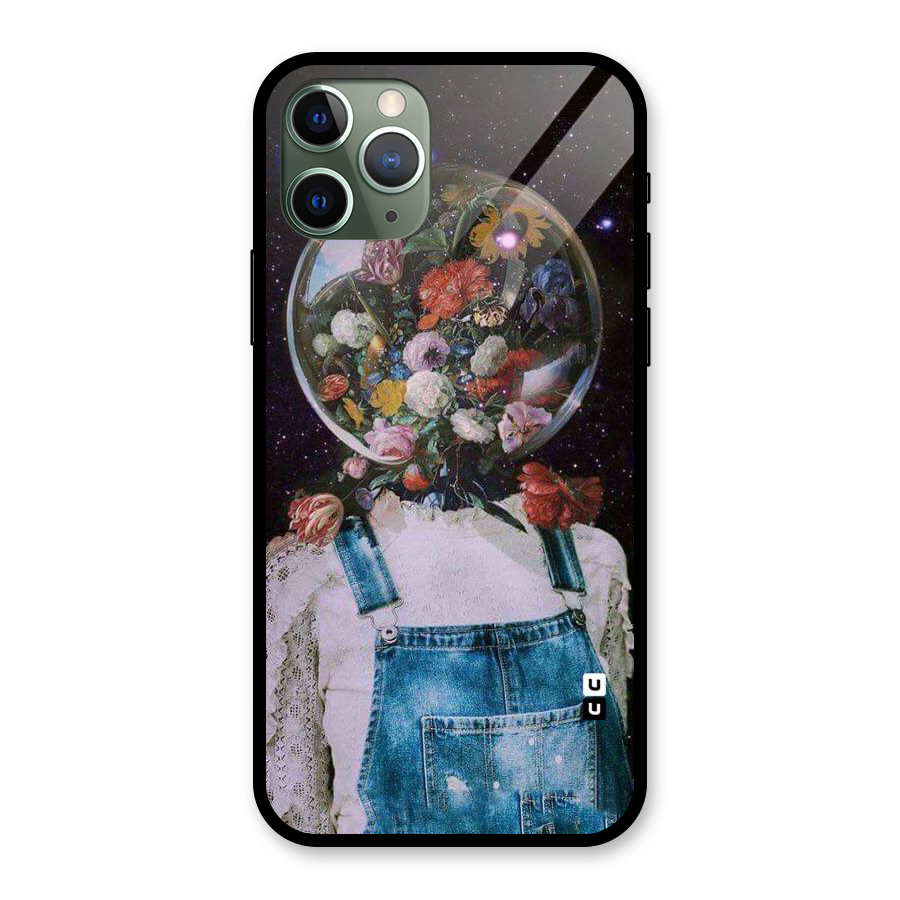 Flower Face Glass Back Case for iPhone 11 Pro