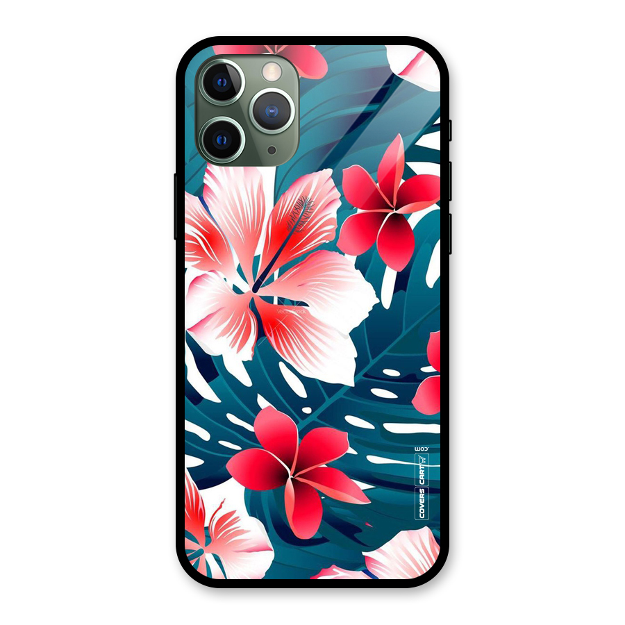 Flower design Glass Back Case for iPhone 11 Pro