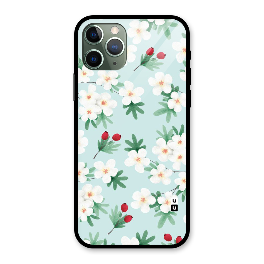 Flowers Pastel Glass Back Case for iPhone 11 Pro