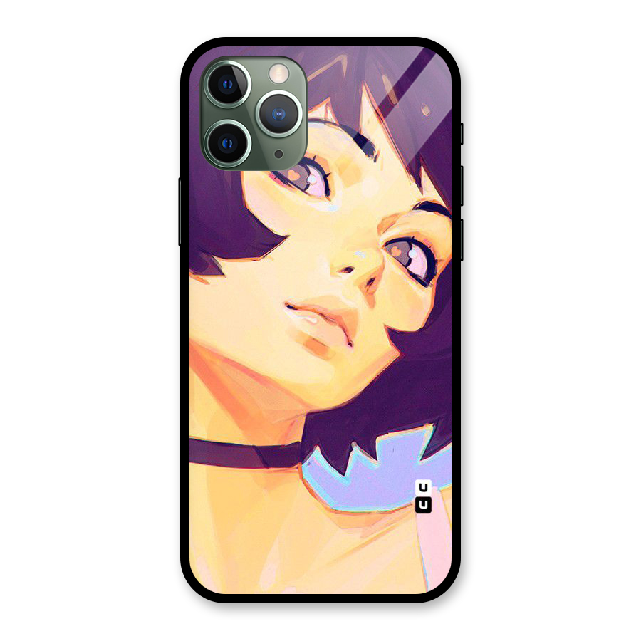 Girl Face Art Glass Back Case for iPhone 11 Pro