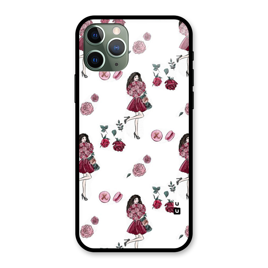 Girl With Flowers Glass Back Case for iPhone 11 Pro