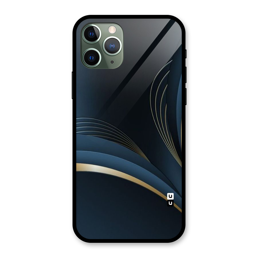 Gold Blue Beauty Glass Back Case for iPhone 11 Pro