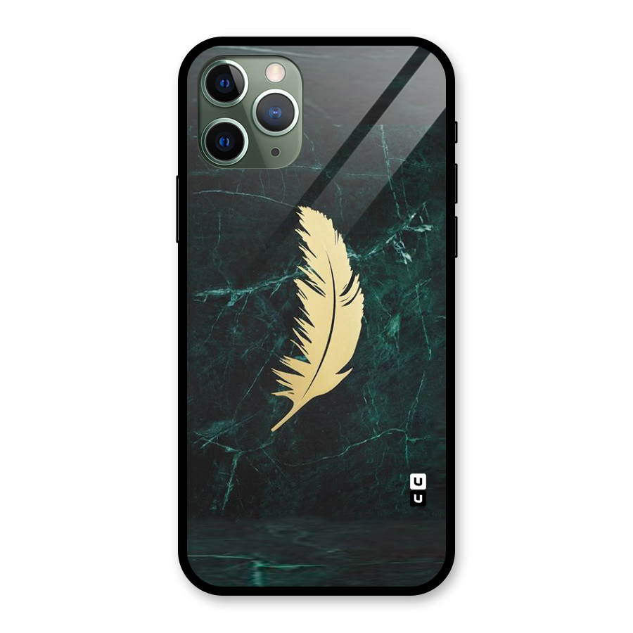 Golden Feather Glass Back Case for iPhone 11 Pro