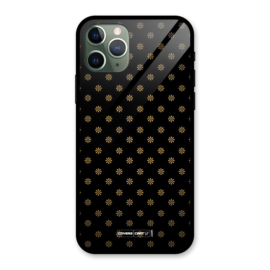 Golden Flowers Glass Back Case for iPhone 11 Pro