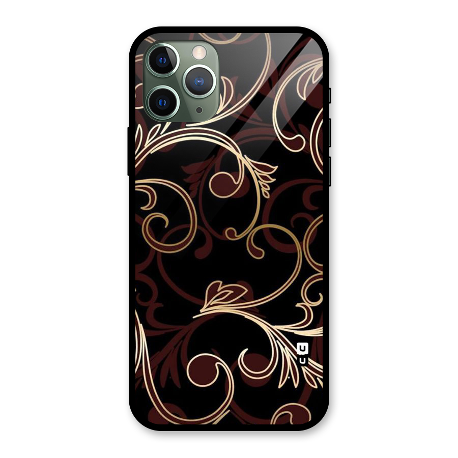 Golden Maroon Beauty Glass Back Case for iPhone 11 Pro