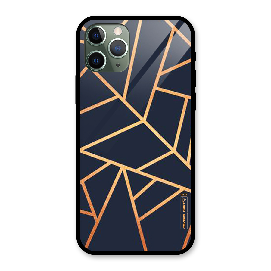 Golden Pattern Glass Back Case for iPhone 11 Pro