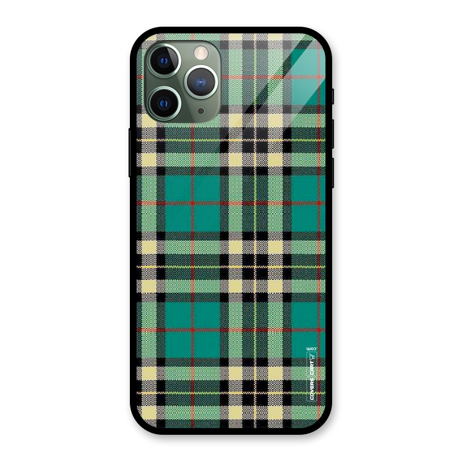 Green Check Glass Back Case for iPhone 11 Pro