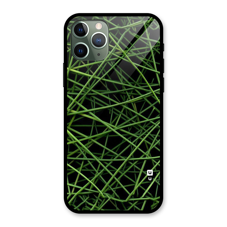 Green Lines Glass Back Case for iPhone 11 Pro