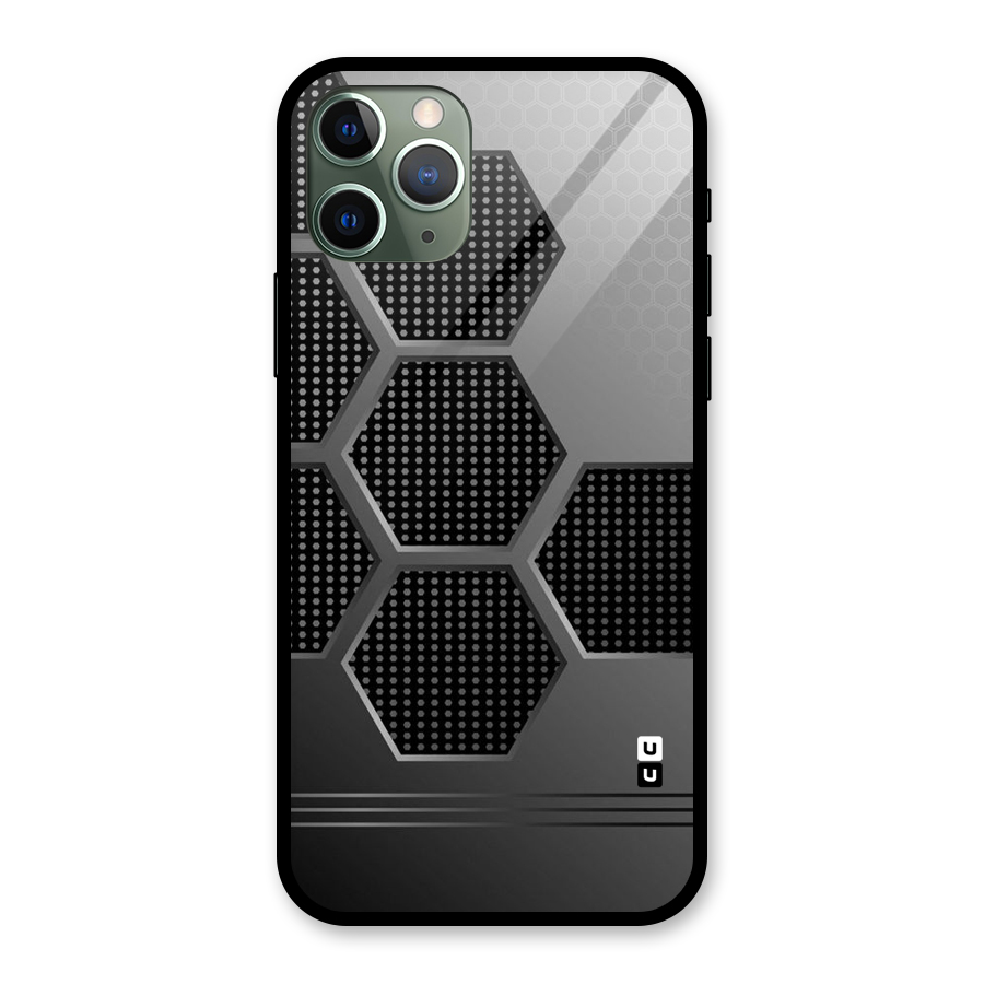 Grey Black Hexa Glass Back Case for iPhone 11 Pro