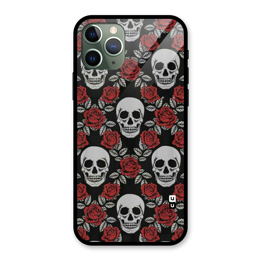 Grey Skulls Glass Back Case for iPhone 11 Pro