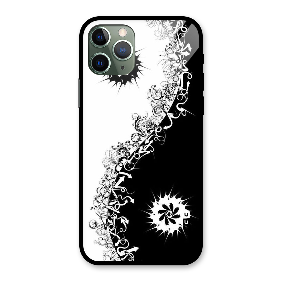 Half Peace Design Glass Back Case for iPhone 11 Pro