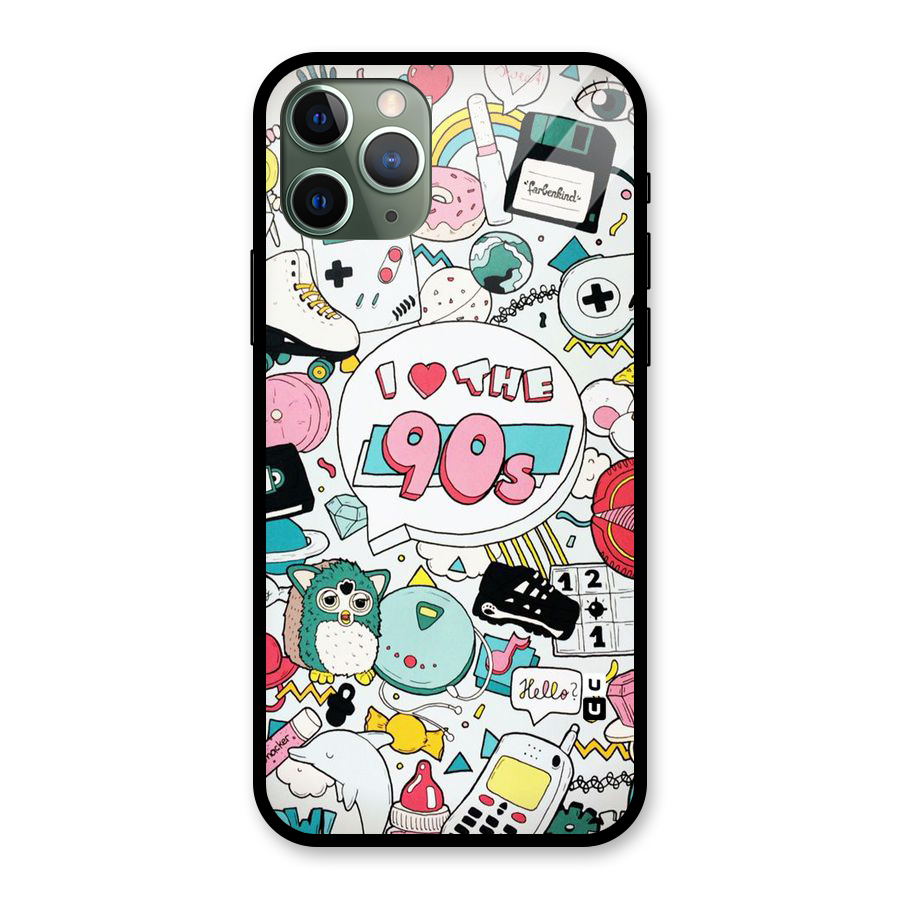 Heart 90s Glass Back Case for iPhone 11 Pro
