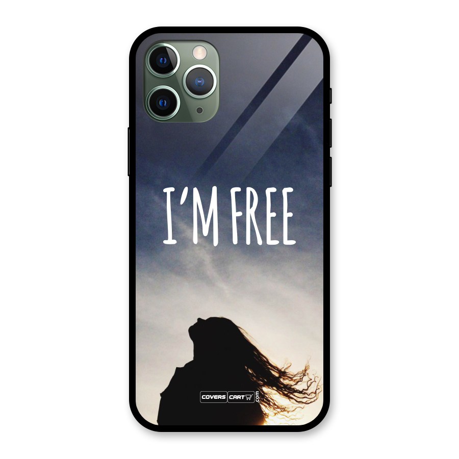 I m Free Glass Back Case for iPhone 11 Pro