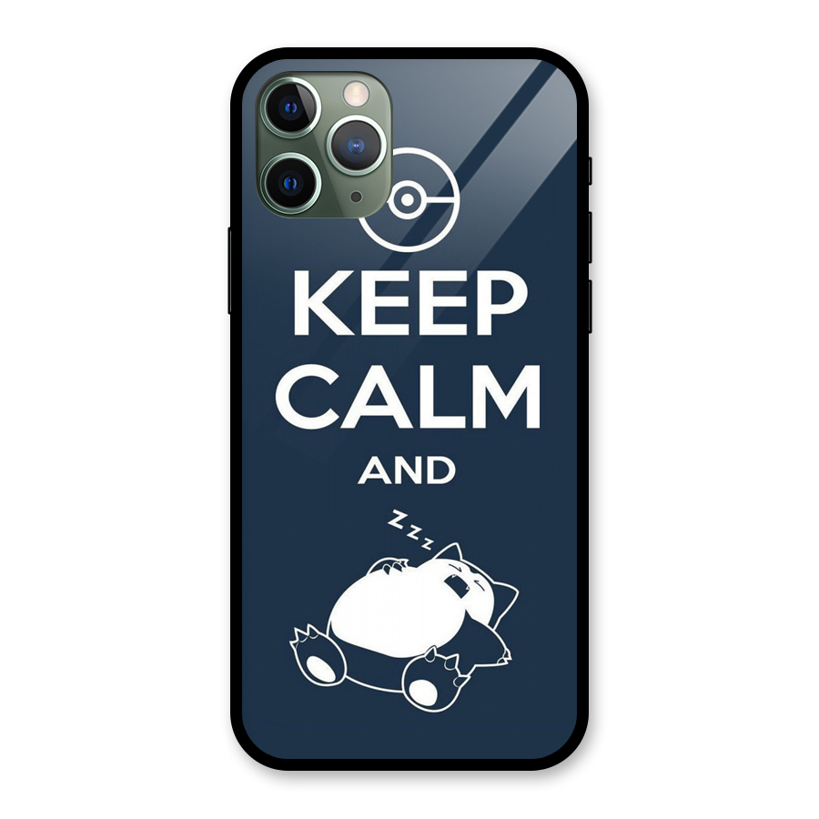 Keep Calm and Sleep Glass Back Case for iPhone 11 Pro