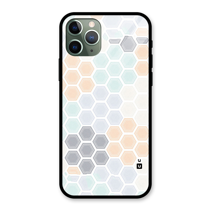 Light Hexagons Glass Back Case for iPhone 11 Pro