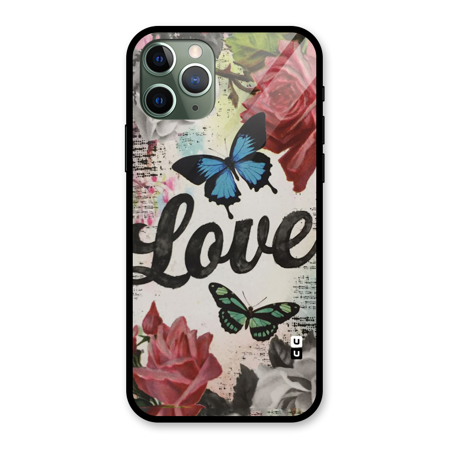 Lovely Butterfly Love Glass Back Case for iPhone 11 Pro