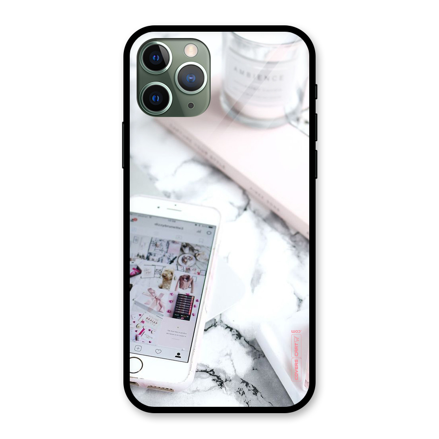 Make Up And Phone Glass Back Case for iPhone 11 Pro