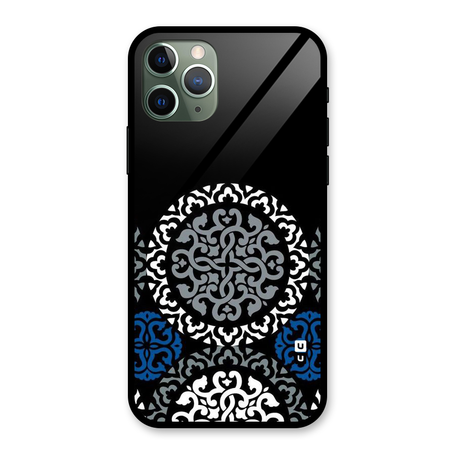Mandala Circle Pattern Glass Back Case for iPhone 11 Pro