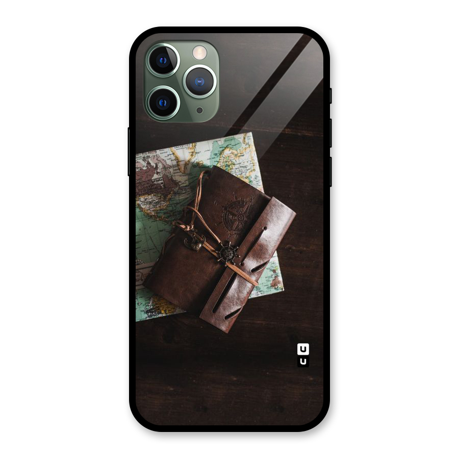 Map Journal Glass Back Case for iPhone 11 Pro