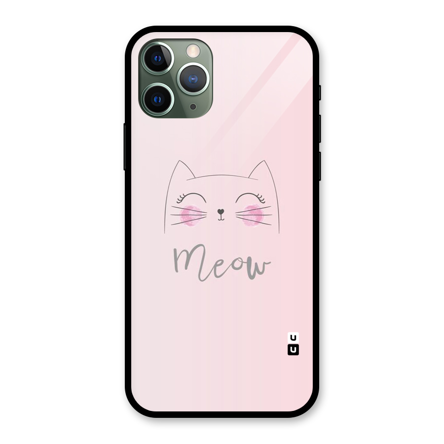 Meow Pink Glass Back Case for iPhone 11 Pro