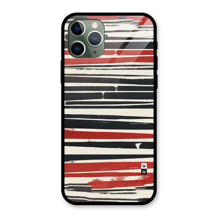 Messy Vintage Stripes Glass Back Case for iPhone 11 Pro