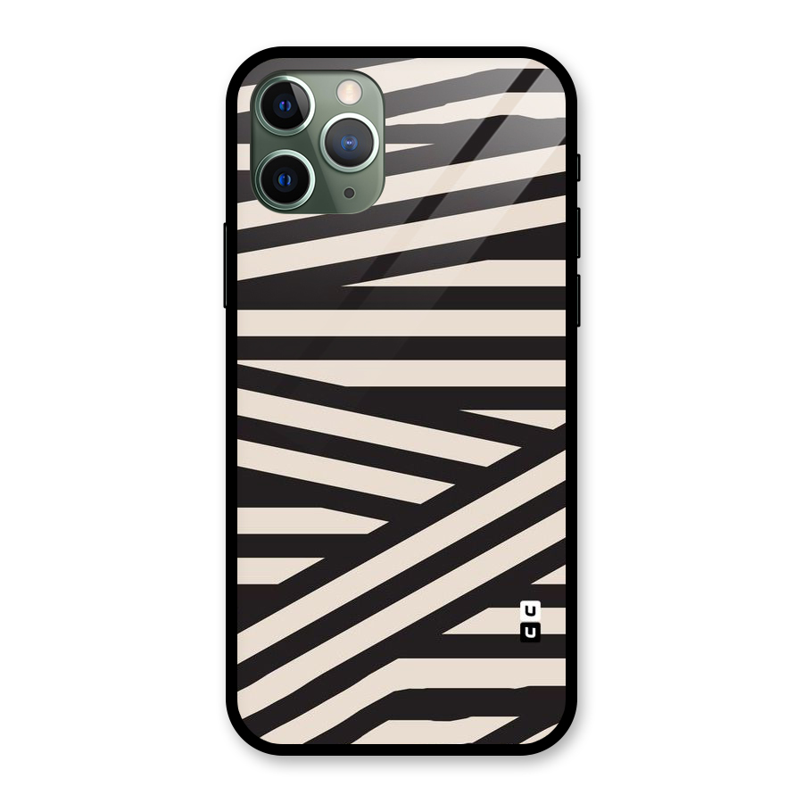 Monochrome Lines Glass Back Case for iPhone 11 Pro
