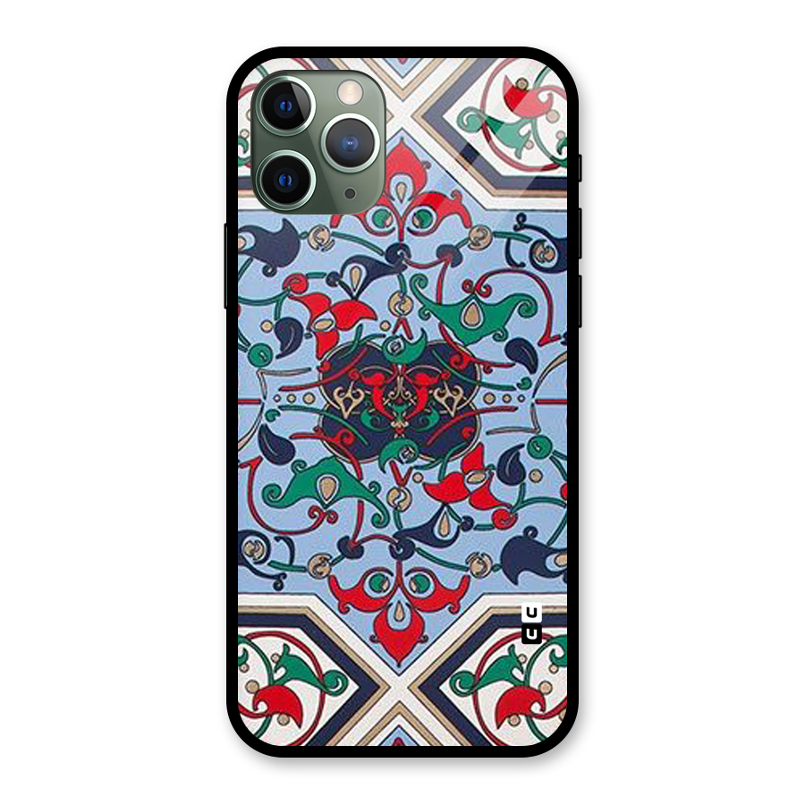 Multi Block Pattern Glass Back Case for iPhone 11 Pro