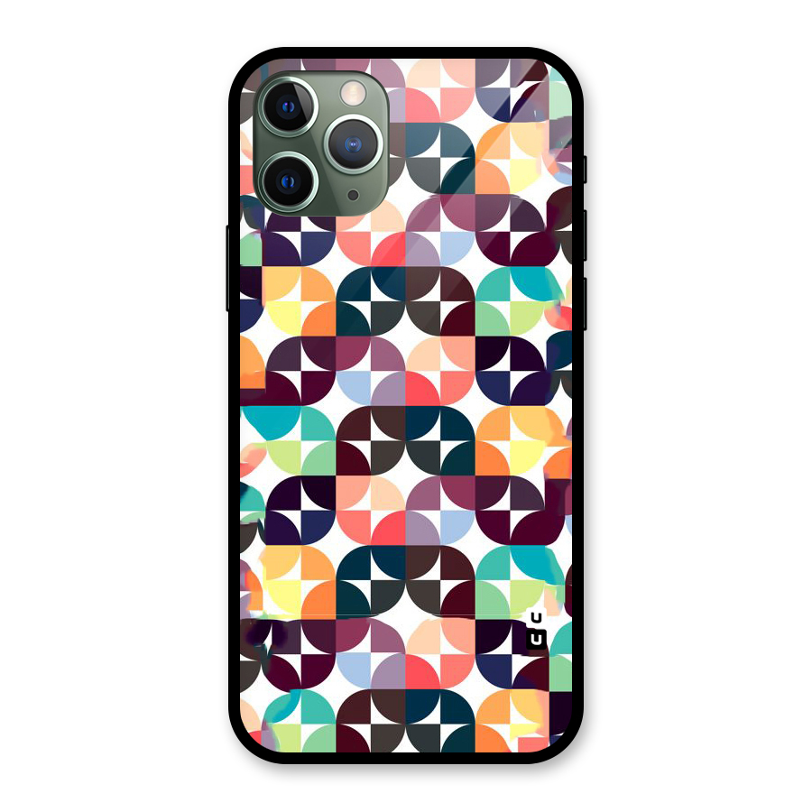 Multicolor Arc Glass Back Case for iPhone 11 Pro