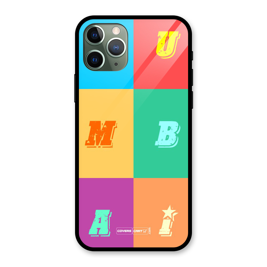 Mumbai Alphabets Glass Back Case for iPhone 11 Pro