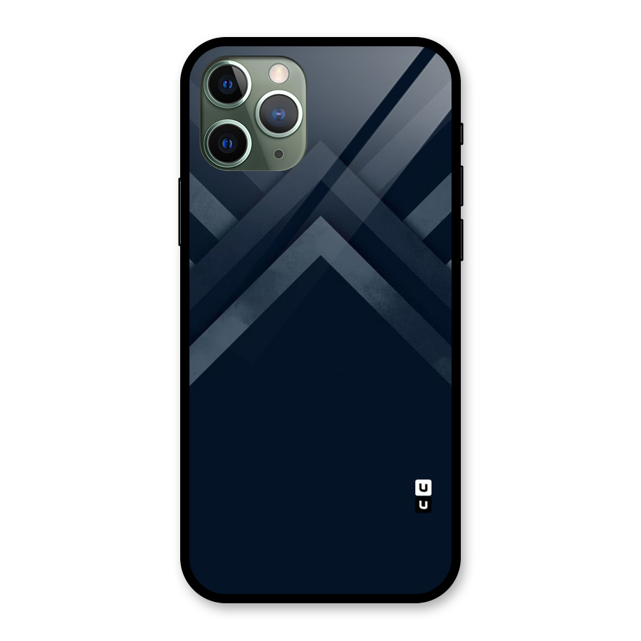 Navy Blue Arrow Glass Back Case for iPhone 11 Pro