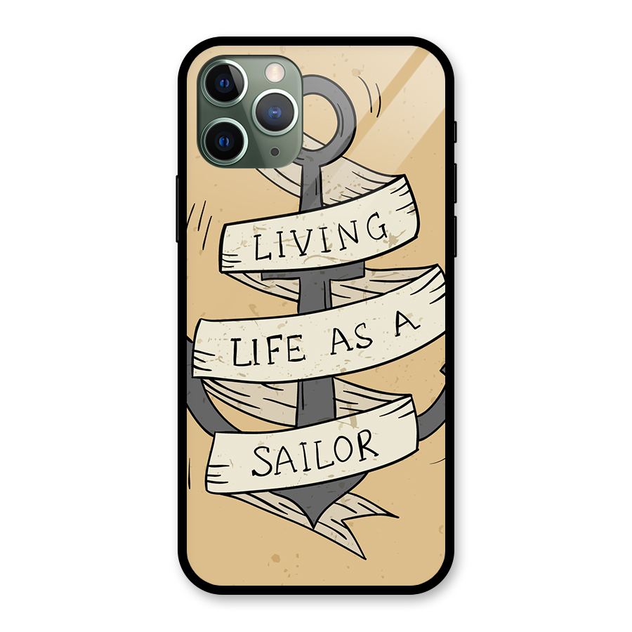 Old School Anchor Glass Back Case for iPhone 11 Pro