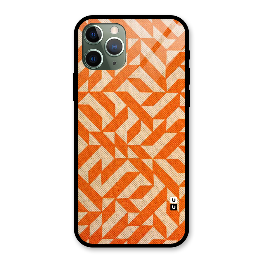 Orange Beige Pattern Glass Back Case for iPhone 11 Pro