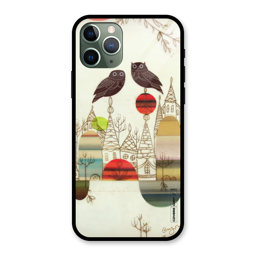 Owl Art Glass Back Case for iPhone 11 Pro