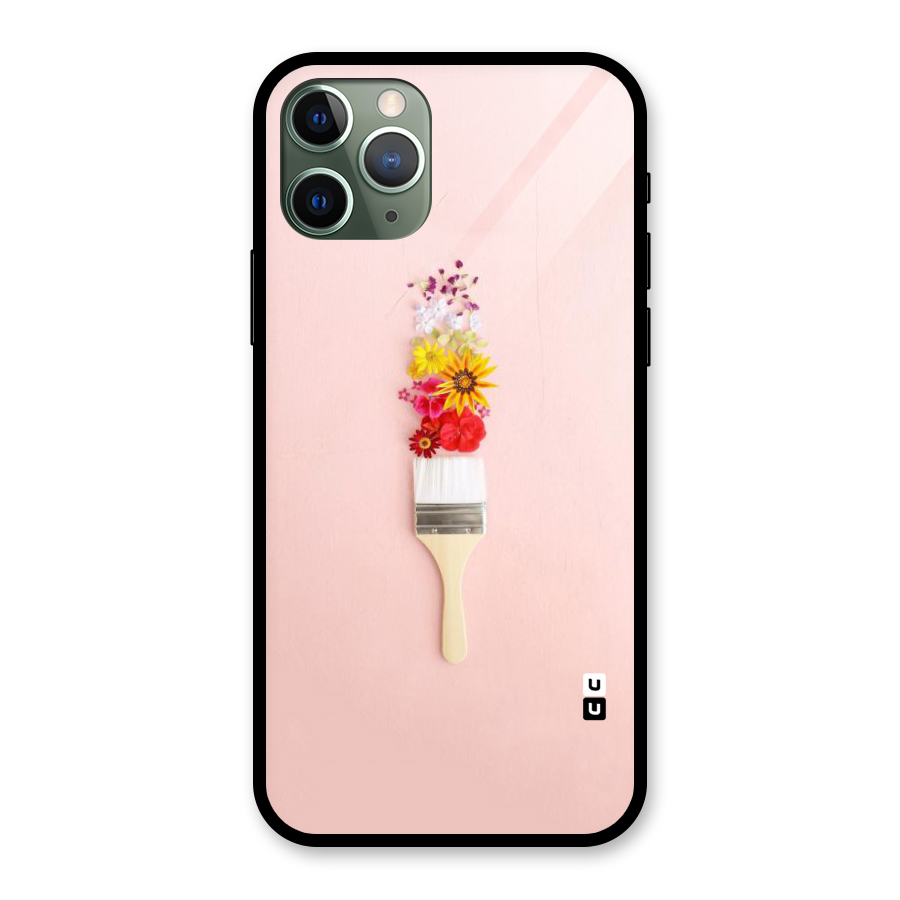 Painted Flowers Glass Back Case for iPhone 11 Pro