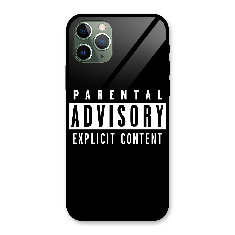 Parental Advisory Label Glass Back Case for iPhone 11 Pro
