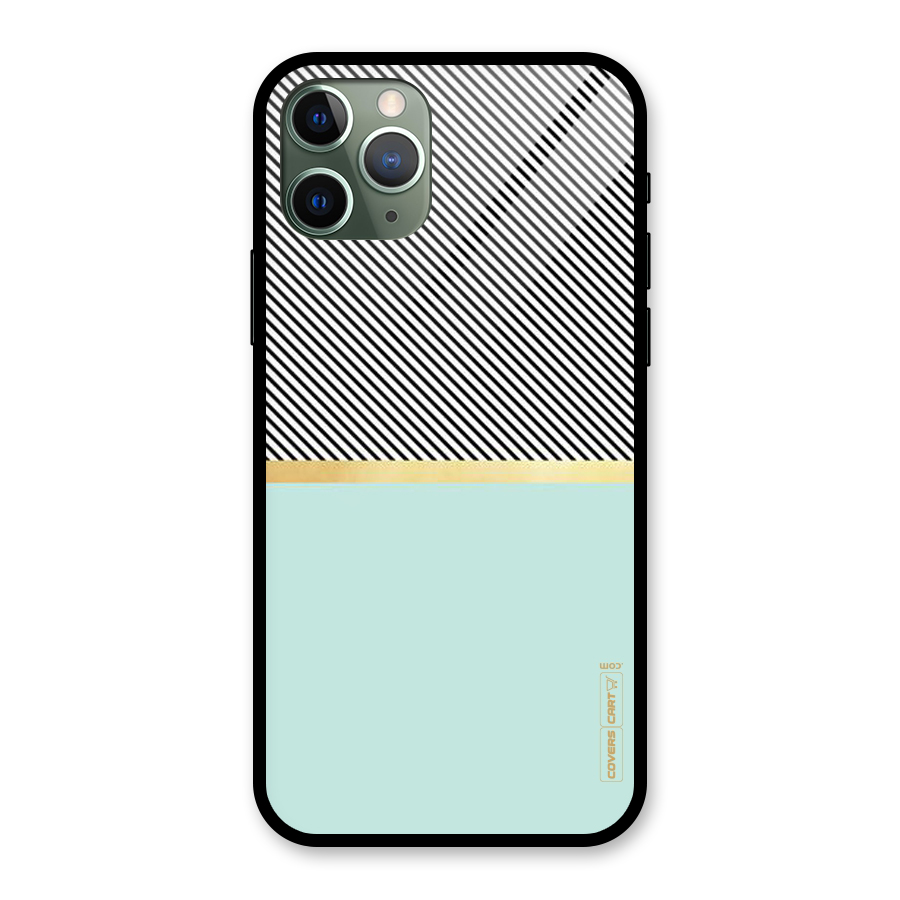 Pastel Green Base Stripes Glass Back Case for iPhone 11 Pro