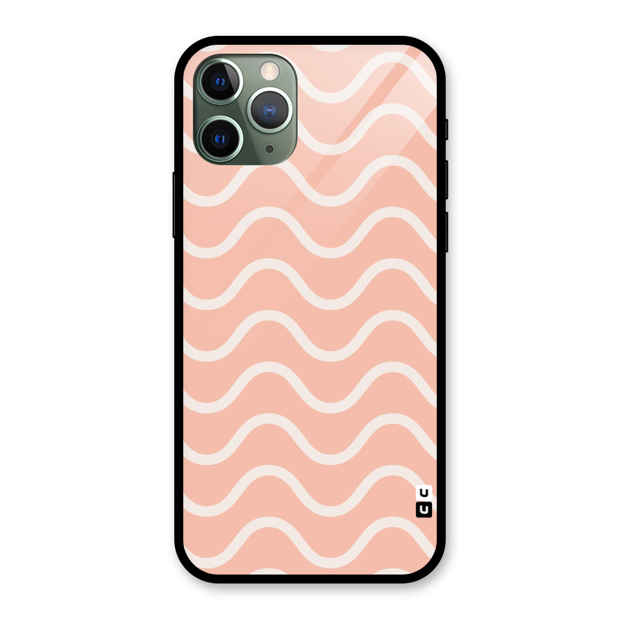 Pastel Peach Waves Glass Back Case for iPhone 11 Pro