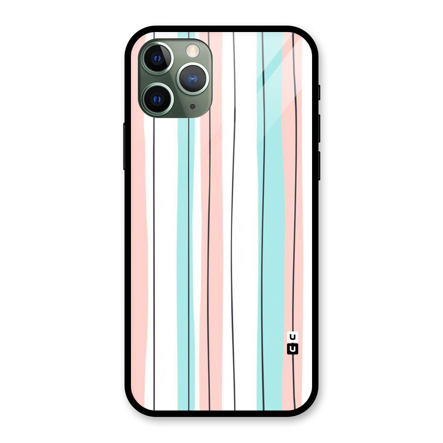 Pastel Tri Stripes Glass Back Case for iPhone 11 Pro