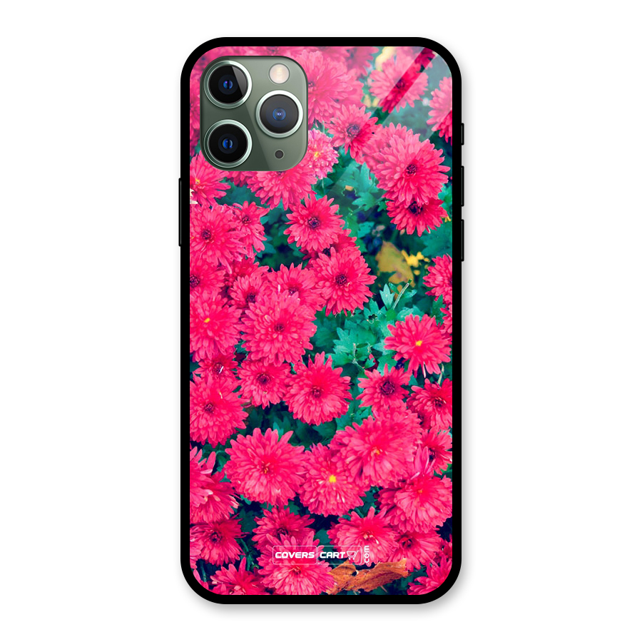 Pink Flowers Glass Back Case for iPhone 11 Pro