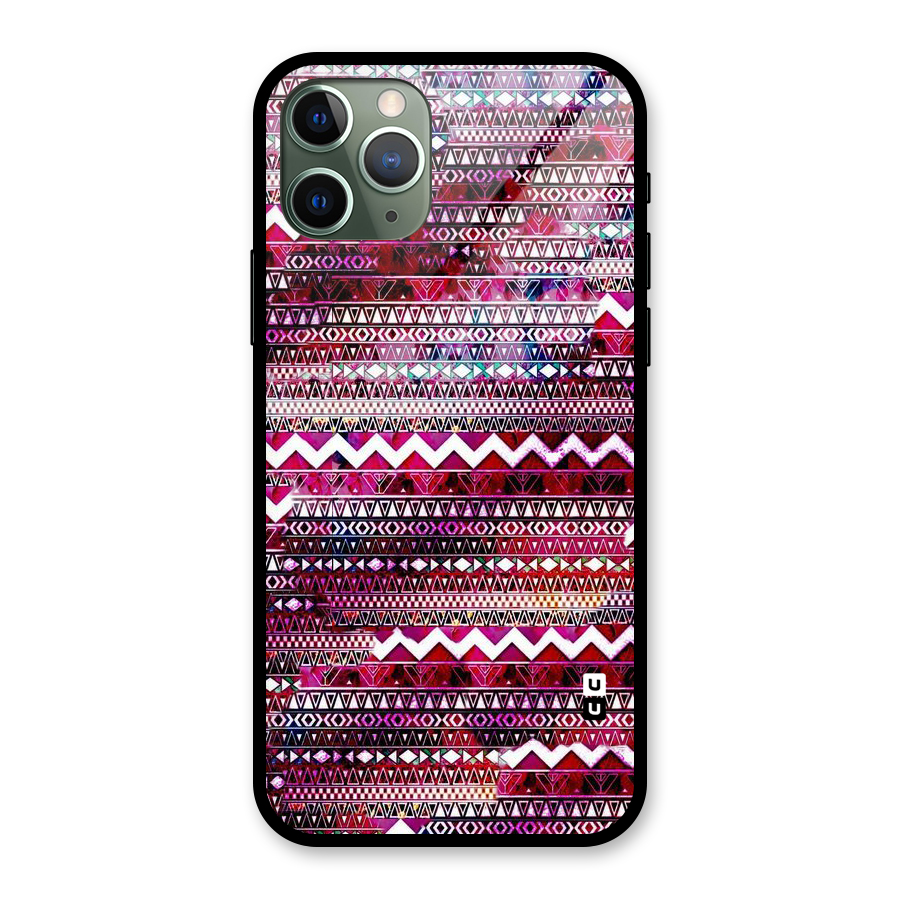 Pink Indie Pattern Glass Back Case for iPhone 11 Pro