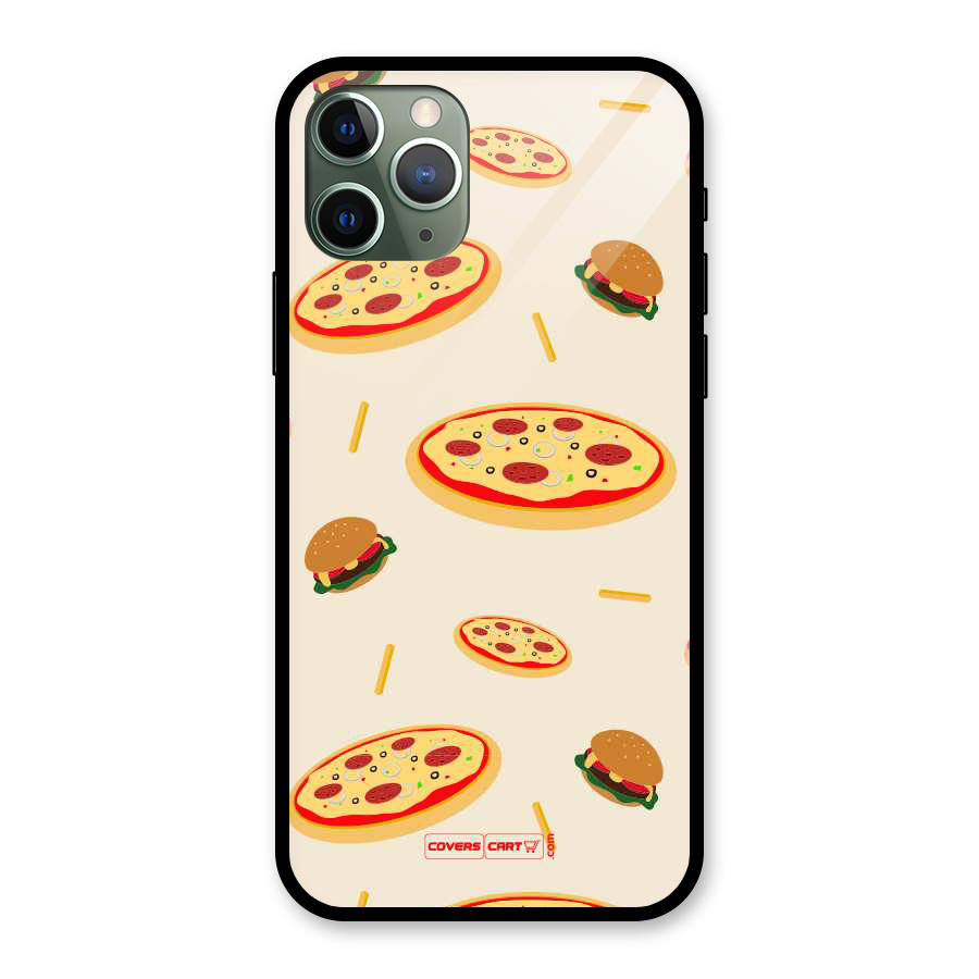 Pizza and Burger Love Glass Back Case for iPhone 11 Pro