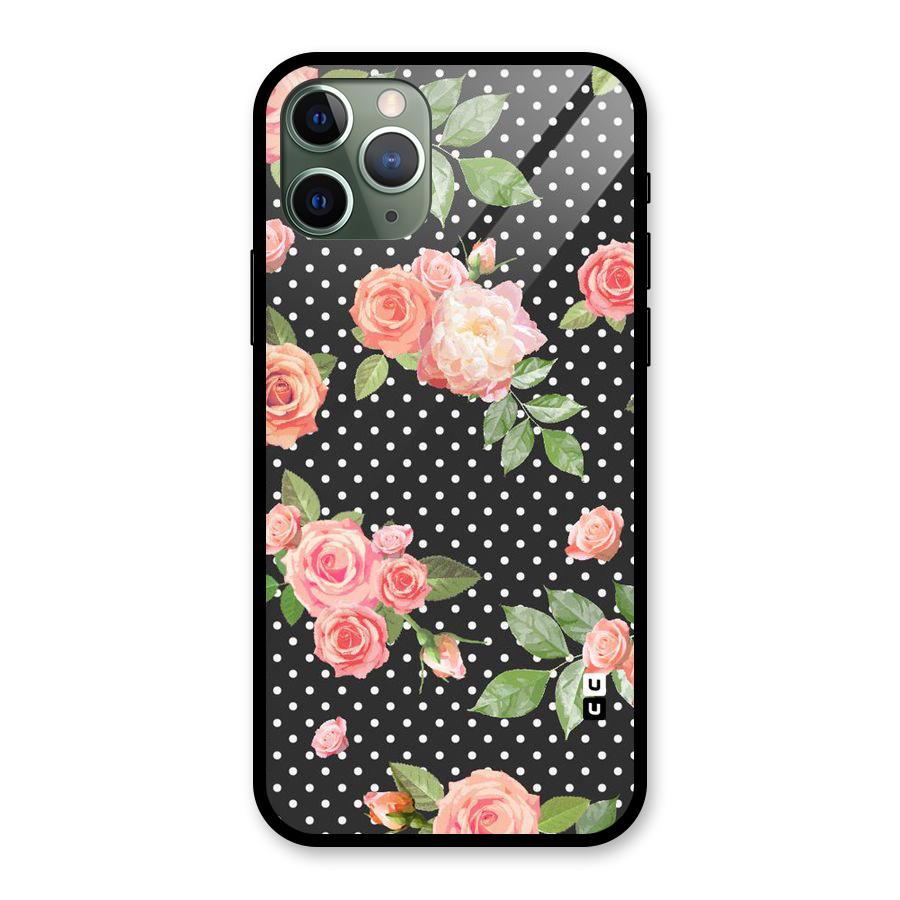 Polka Peach Glass Back Case for iPhone 11 Pro