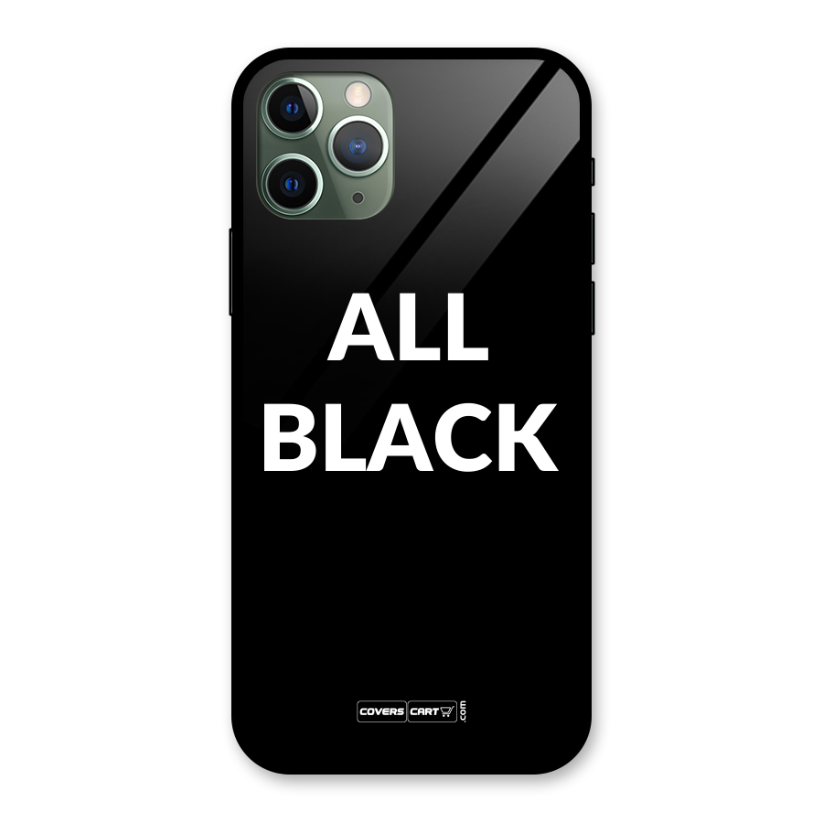 Raftaar All Black Glass Back Case for iPhone 11 Pro