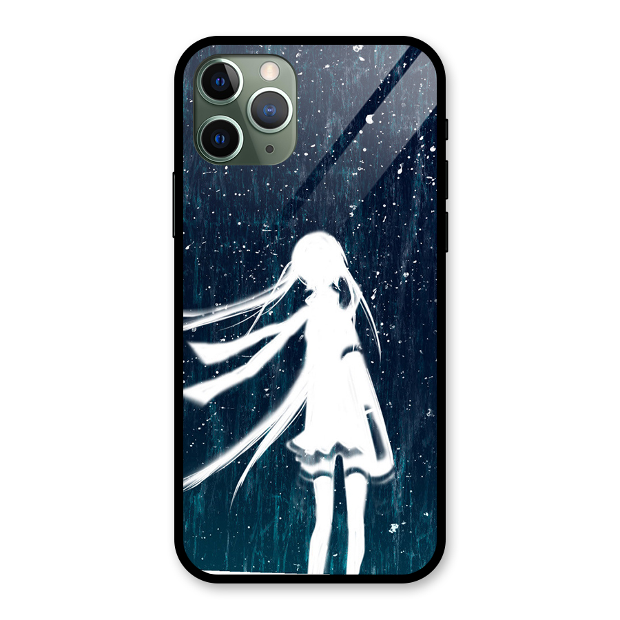 Rain White Girl Glass Back Case for iPhone 11 Pro