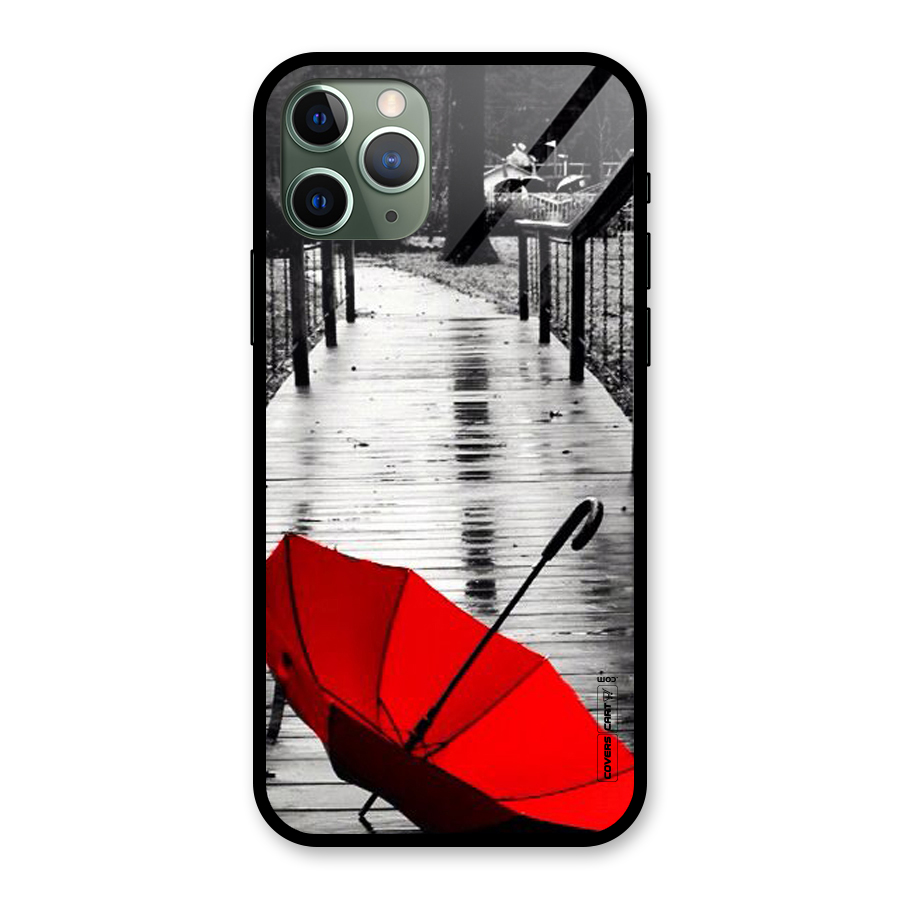 Rainy Red Umbrella Glass Back Case for iPhone 11 Pro