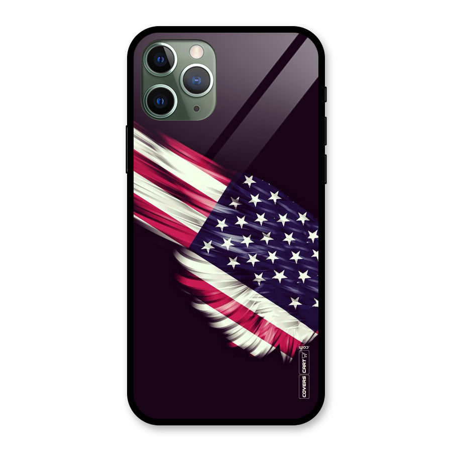Red And White Stripes Stars Glass Back Case for iPhone 11 Pro