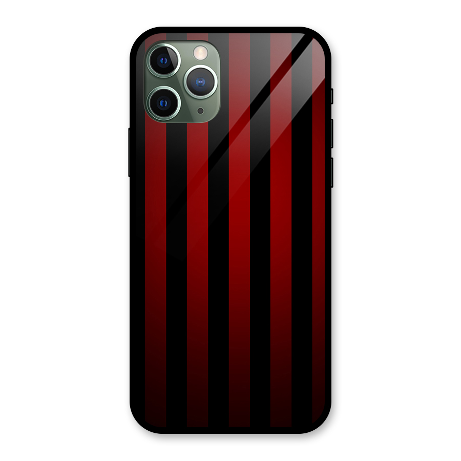 Red Black Stripes Glass Back Case for iPhone 11 Pro