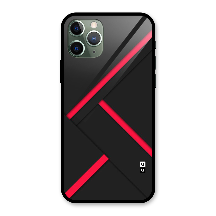 Red Disort Stripes Glass Back Case for iPhone 11 Pro